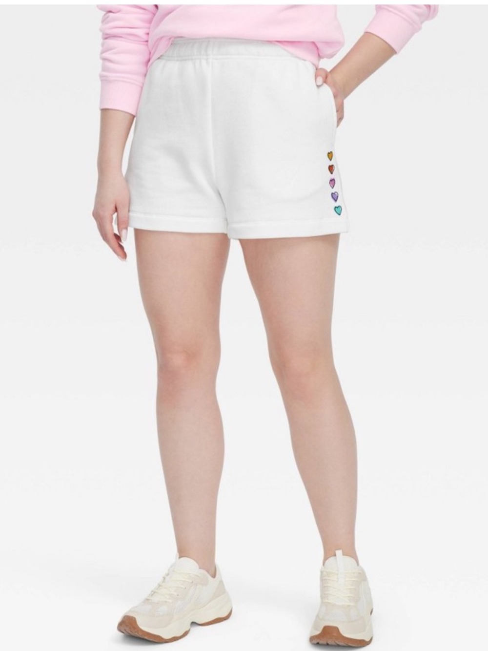 Roller Rabbit × Target Women's Disco Hearts Shorts White Large